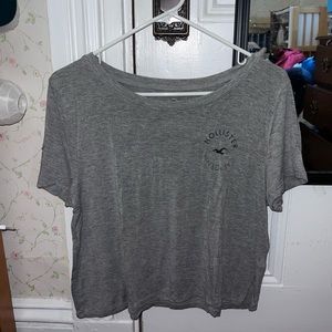 Hollister women’s cropped graphic tee size large